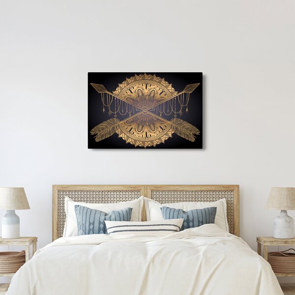 Kép - Arany mandala nyilakkal (90x60 cm)