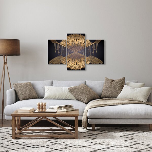Kép - Arany mandala nyilakkal (90x60 cm)
