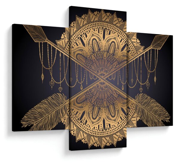 Kép - Arany mandala nyilakkal (90x60 cm)