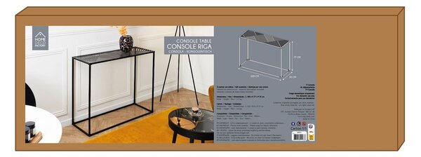 Konzol, mintás, fém, fekete, 100 cm - CUBIQUE