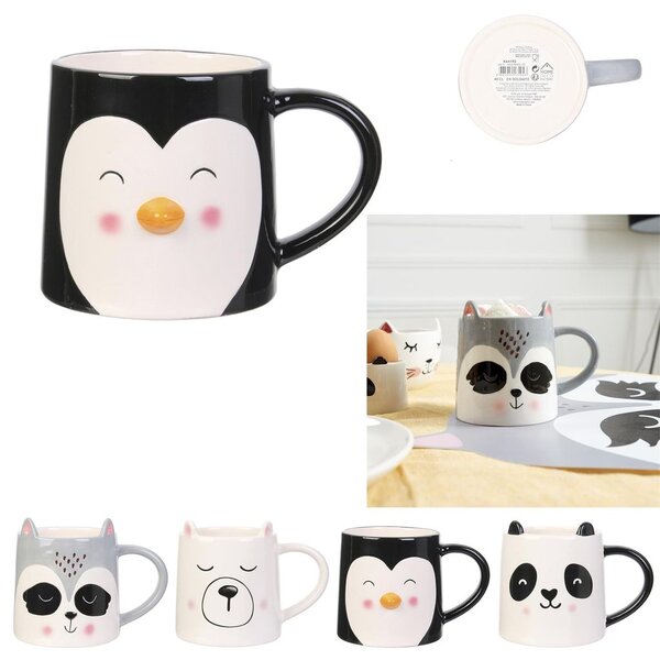 Bögre, kutya mintás, kerámia, fehér - fekete - NOUNOURS