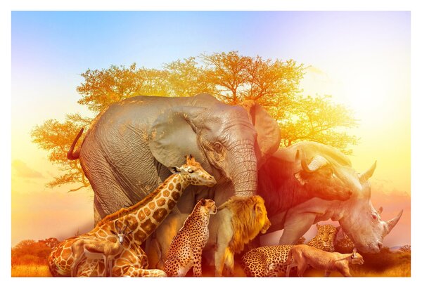 Afrikai állatok képe (90x60 cm)