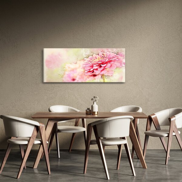 Kép - rózsaszín virág, akvarell (120x50 cm)