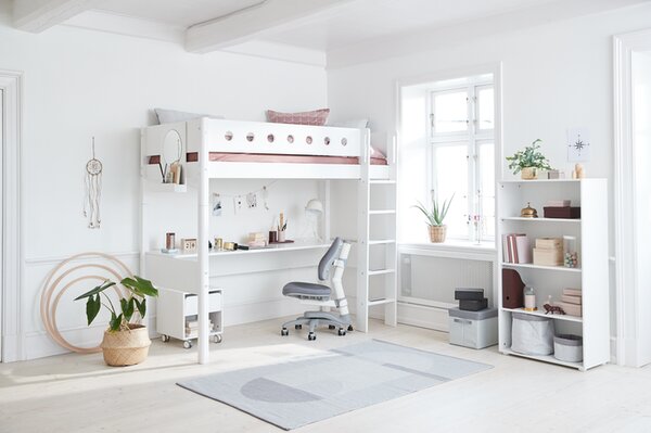 Flexa Galériaágy, Flexa White 200, fehér, egyenes létrával