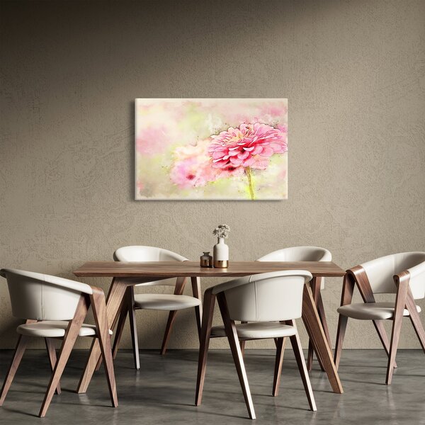 Kép - rózsaszín virág, akvarell (90x60 cm)