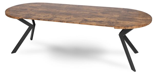 JAKS Kerek kihúzható asztal 100 - 250cm Lukas rusztikus tölgy