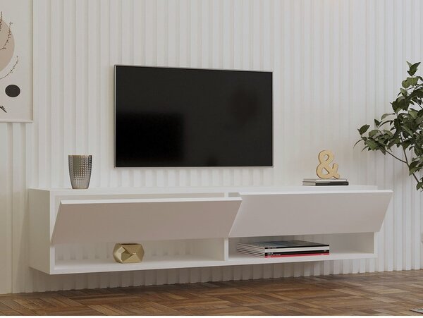 Fehér TV-állvány 141x31x30 cm Arges – Kalune Design