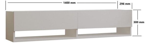 Fehér TV-állvány 141x31x30 cm Arges – Kalune Design