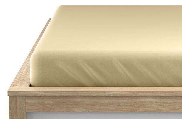 Jersey krém lepedő 90x200 cm