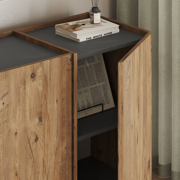 Dorma Komód/ konzolasztal 180 cm – Atlantic Pine / Antracit