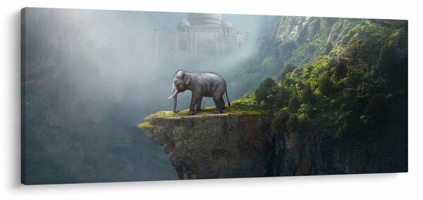 Kép - Az elefánt a Taj Mahal tetején (120x50 cm)