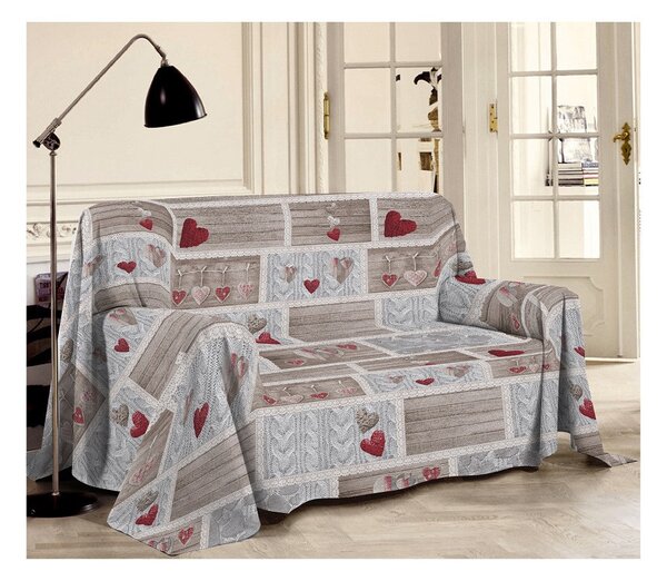 Takaró a kanapén Shabby love piros