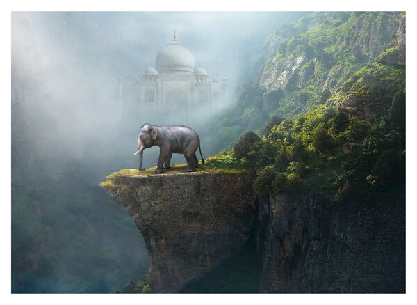 Kép - Az elefánt a Taj Mahal tetején (70x50 cm)