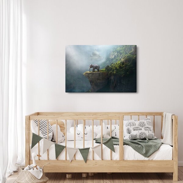 Kép - Az elefánt a Taj Mahal tetején (90x60 cm)