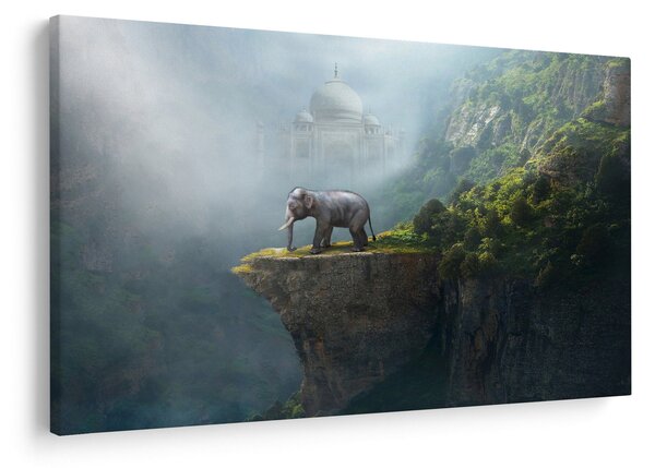 Kép - Az elefánt a Taj Mahal tetején (90x60 cm)