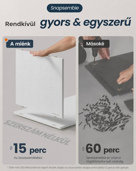 LED-es tárolószekrény 100 cm, RGB-világítással, hófehér – SONGMICS HOME KADIN