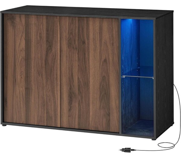 LED-es tálalószekrény és TV-szekrény, 100 cm, fekete – SONGMICS HOME KADIN