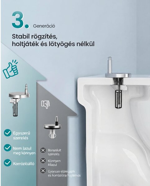 D alakú WC-ülőke lecsapódásgátlóval és gyorskioldóval, fehér