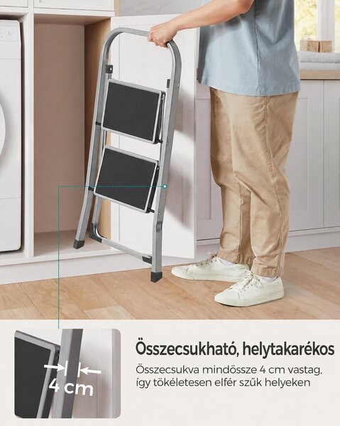 SONGMICS BRODY 2 fokos összecsukható fellépő, szürke