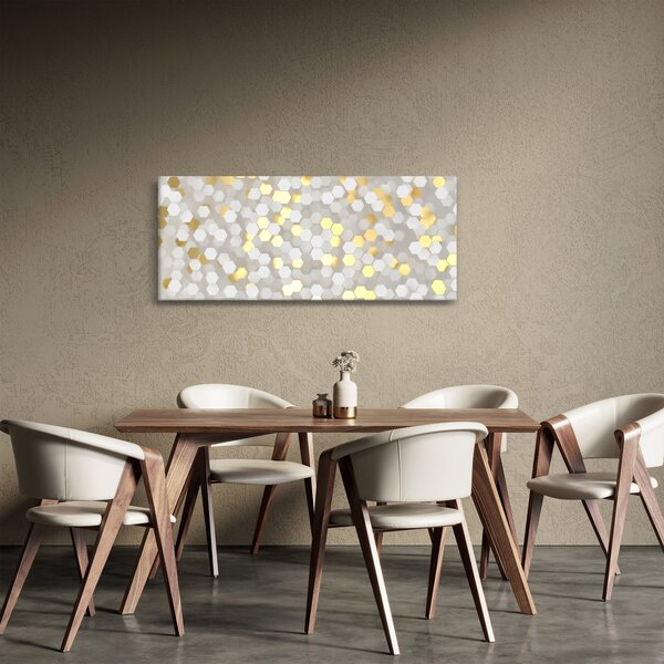 Kép - Arany és fehér hatszögek (120x50 cm)