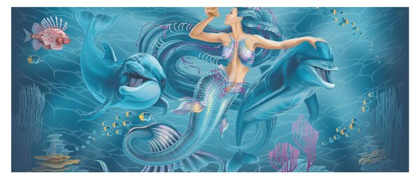 Kép - Sellő delfinekkel (120x50 cm)