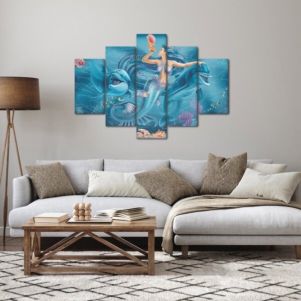 Kép - Sellő delfinekkel (150x105 cm)