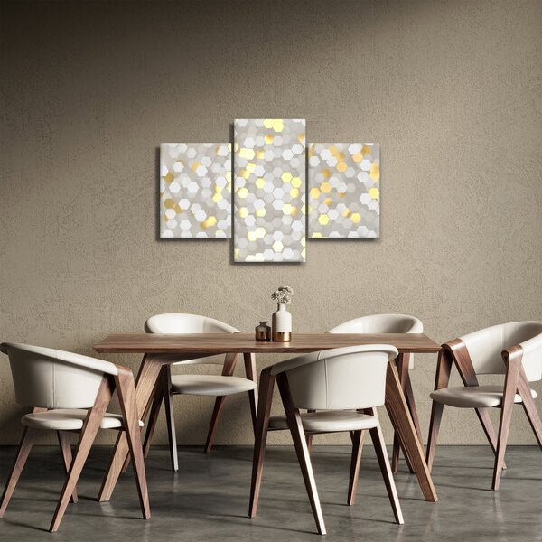 Kép - Arany és fehér hatszögek (90x60 cm)