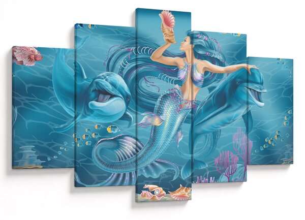 Kép - Sellő delfinekkel (150x105 cm)