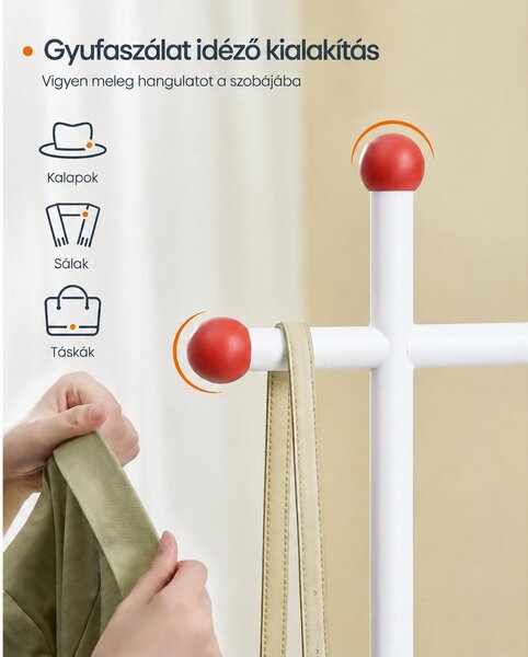 SONGMICS HOME ZINA gurulós ruhaállvány, 2 rúddal, fehér