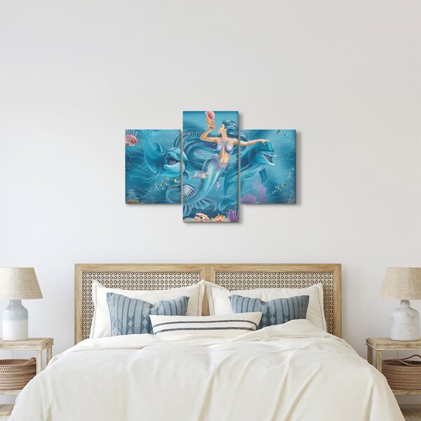 Kép - Sellő delfinekkel (90x60 cm)