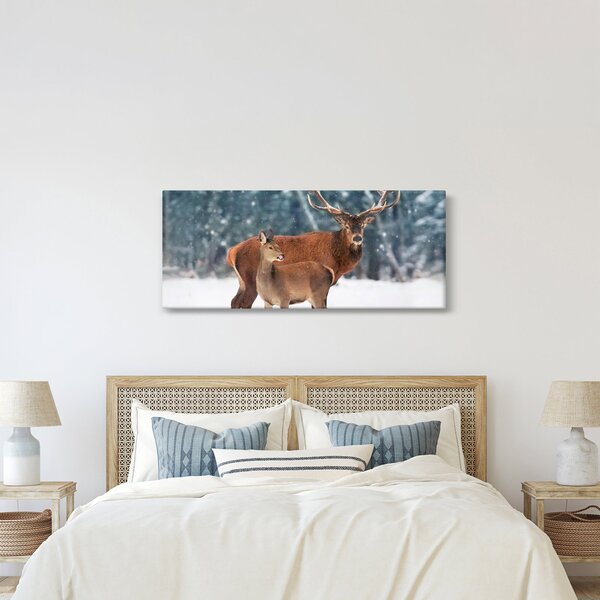 Kép egy szarvasról és őzikéről (120x50 cm)
