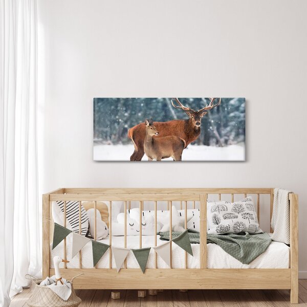 Kép egy szarvasról és őzikéről (120x50 cm)