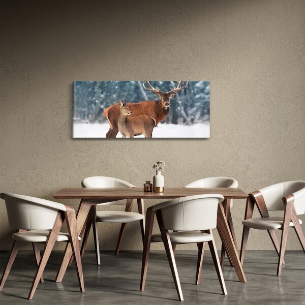 Kép egy szarvasról és őzikéről (120x50 cm)