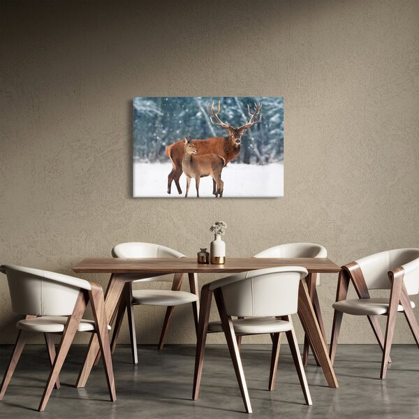 Kép egy szarvasról és őzikéről (90x60 cm)