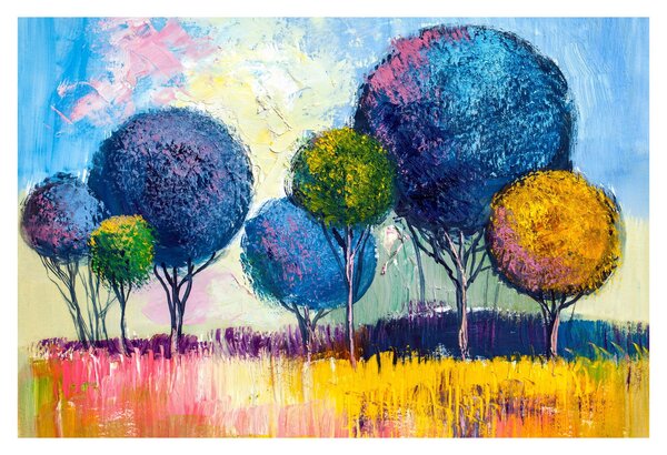 Kupolafák képe, olajfestmény (90x60 cm)