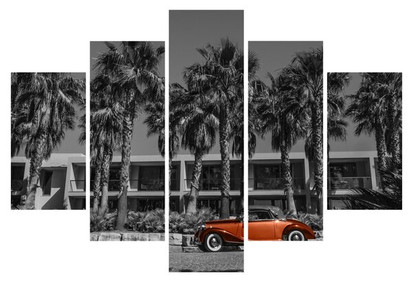 Kép - retro piros autó (150x105 cm)