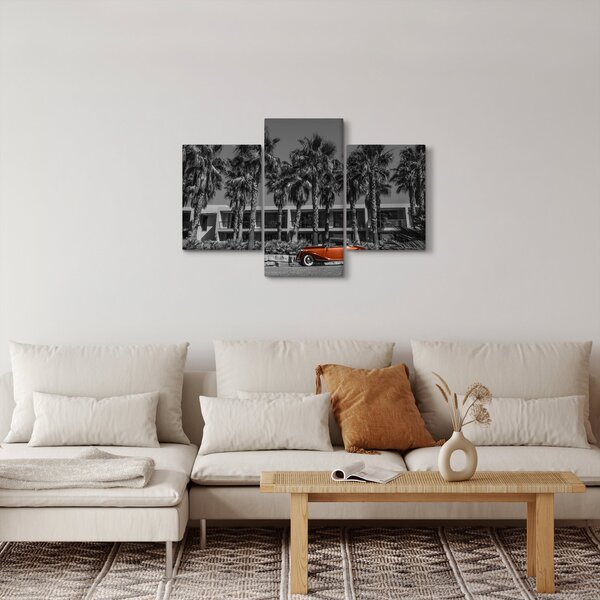 Kép - retro piros autó (90x60 cm)