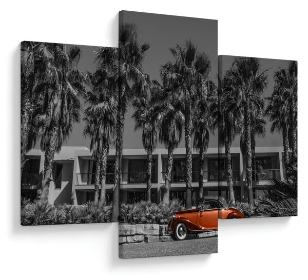 Kép - retro piros autó (90x60 cm)