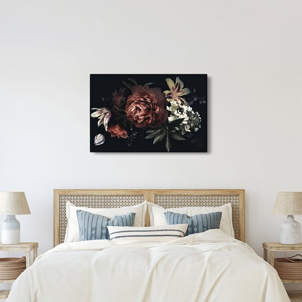 Kép - sötét virágok (90x60 cm)