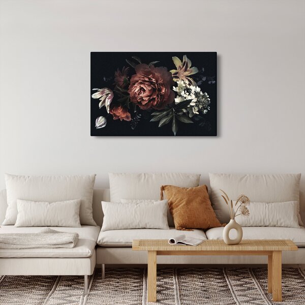 Kép - sötét virágok (90x60 cm)
