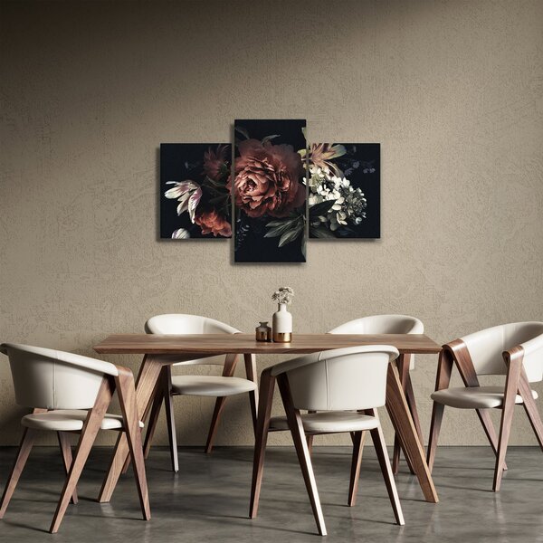 Kép - sötét virágok (90x60 cm)
