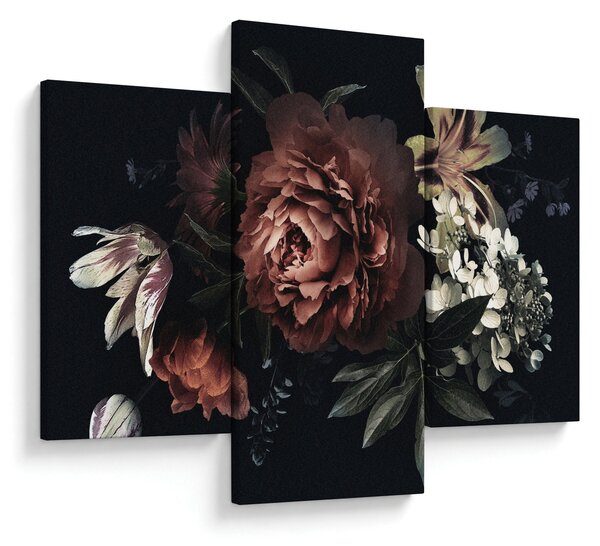 Kép - sötét virágok (90x60 cm)