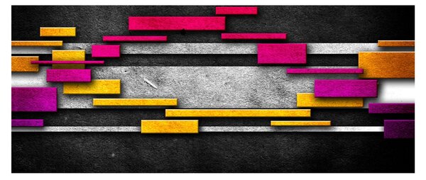 Egy kép a színes absztrakció fekete alapon (120x50 cm)