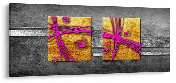 Fekete alapon színes négyzetek képe (120x50 cm)