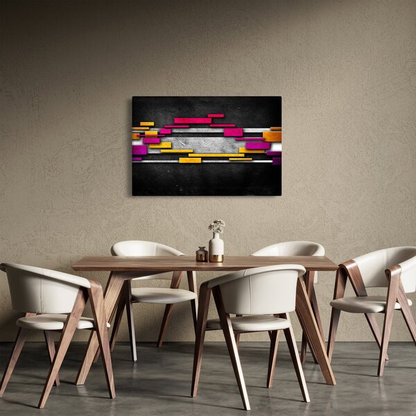 Egy kép a színes absztrakció fekete alapon (90x60 cm)