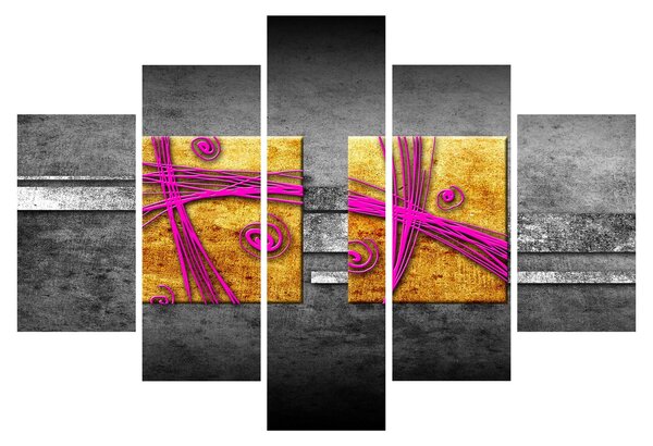 Fekete alapon színes négyzetek képe (150x105 cm)