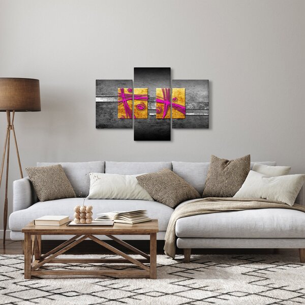 Fekete alapon színes négyzetek képe (90x60 cm)