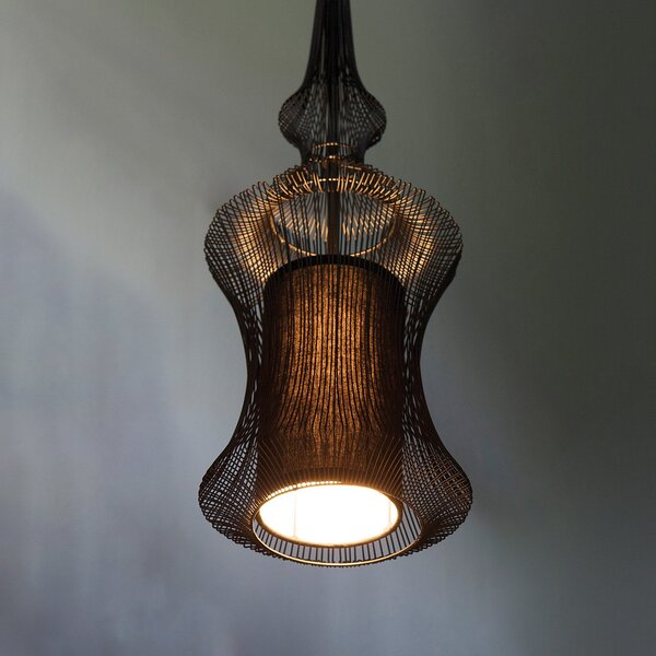 Függőlámpa Forestier, Tibet, dimmable, Fekete, Nappali, Fém, Dizájn