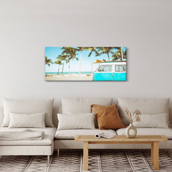 Kép - Vintage furgon a tengerparton (120x50 cm)