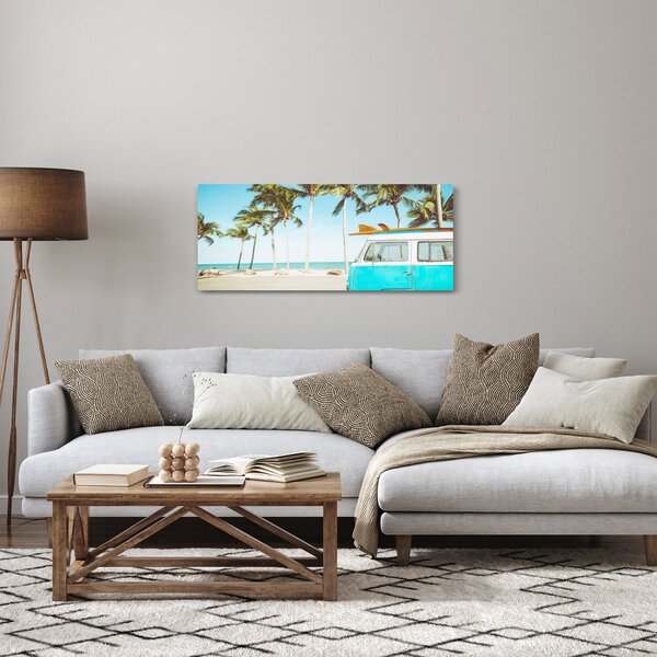 Kép - Vintage furgon a tengerparton (120x50 cm)